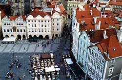 Writer Franz Kafka lived most of his life in and around Prague's Old Town Square. Copyright Kathryn Means.