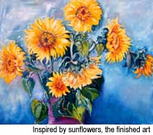 Inspired by sunflowers, the finished Art. � Warren Lieb